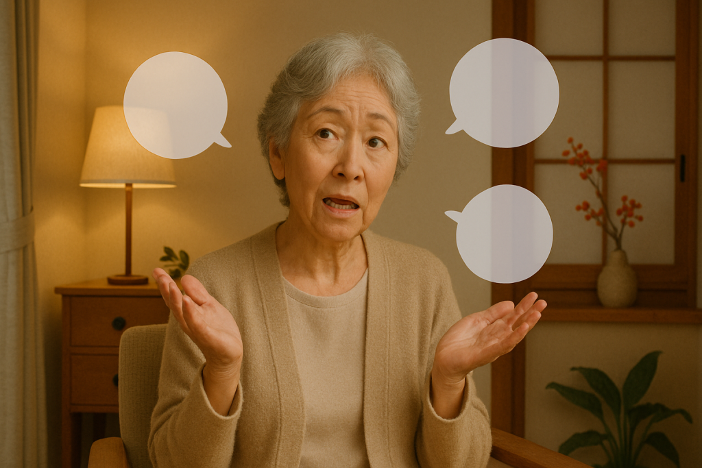 高齢者の独り言が増えるのはなぜ?特徴や原因、対処法について解説
